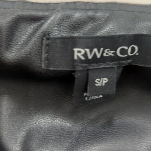 RW&CO. Black Faux Vegan pull on Leather Pants With Elastane - BNWOT - Picture 4 of 6